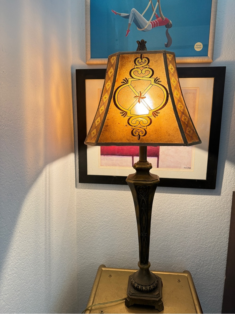 Vintage Berman Arts and Crafts Mica Table Lamp